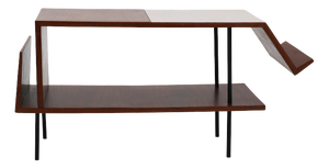 French Coffee Table with Double Top and Magazine Rack by André Monpoix, 1953