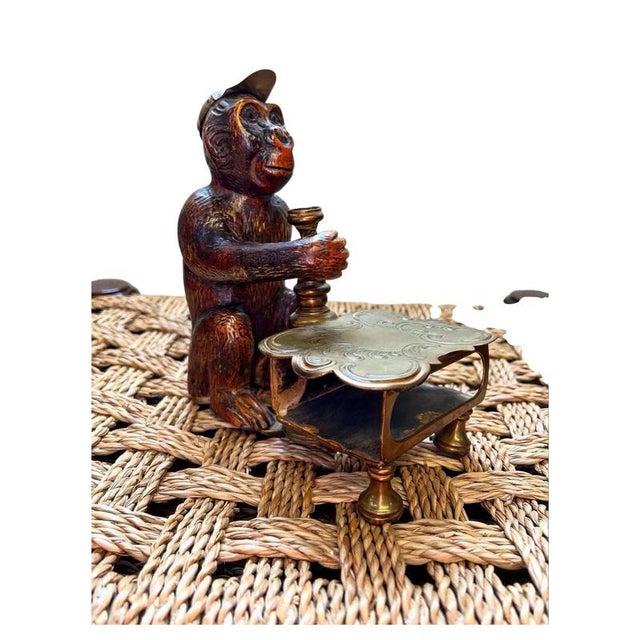 Antique 19th Century Black Forest Carved Wooden Monkey Vesta Match Striker, 1890 For Sale - Image 9 of 9