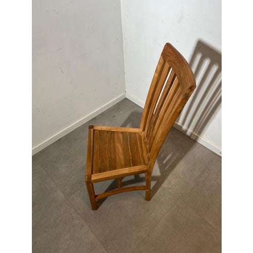 High Back Dining Chairs in Teak, Set of 6 For Sale - Image 4 of 5