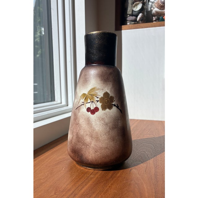 Antique Alfred Stellmacher Turn-Teplitz Austrian Art Nouveau Japonisme Floral Gilt Art Pottery Vase, Circa 1880-1894 For Sale In Sacramento - Image 6 of 10