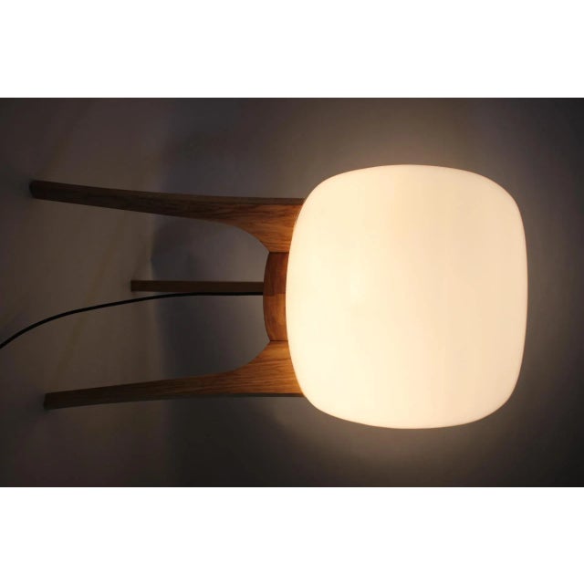 Brown Upcycled Glass and Oak Lamp, 1970s For Sale - Image 8 of 12