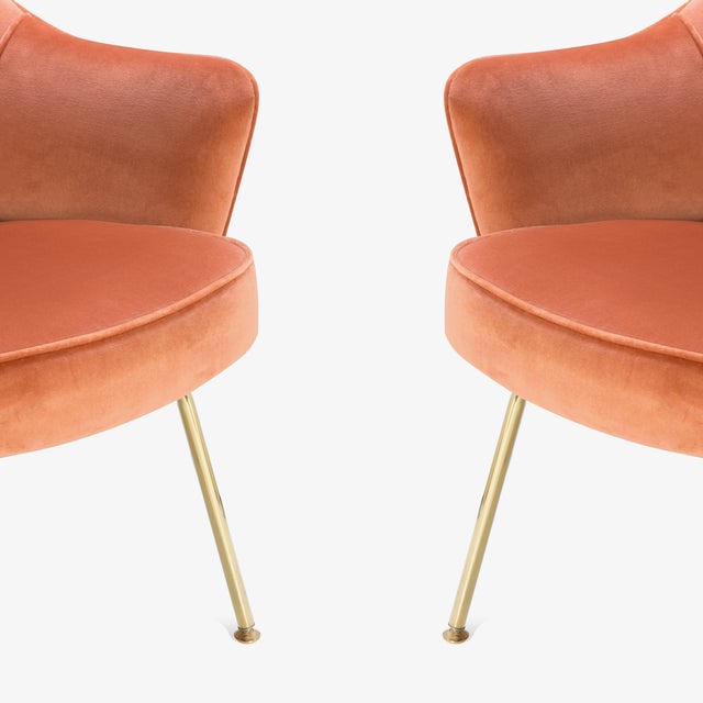 Original Saarinen Executive Arm Chairs in Rust Velvet, Custom Gold Edition - Set of 6 For Sale In New York - Image 6 of 9