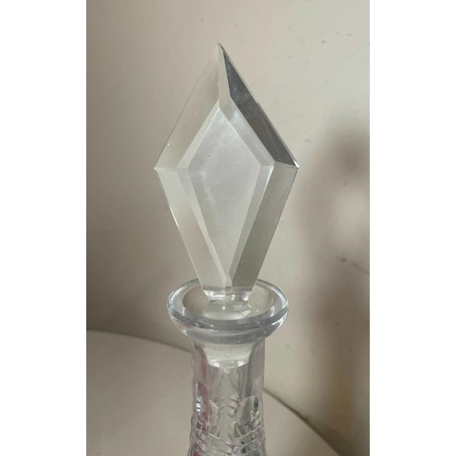 Huge Vintage American Brilliant Cut Clear Crystal Liquor Wine Decanter Glass For Sale - Image 9 of 10