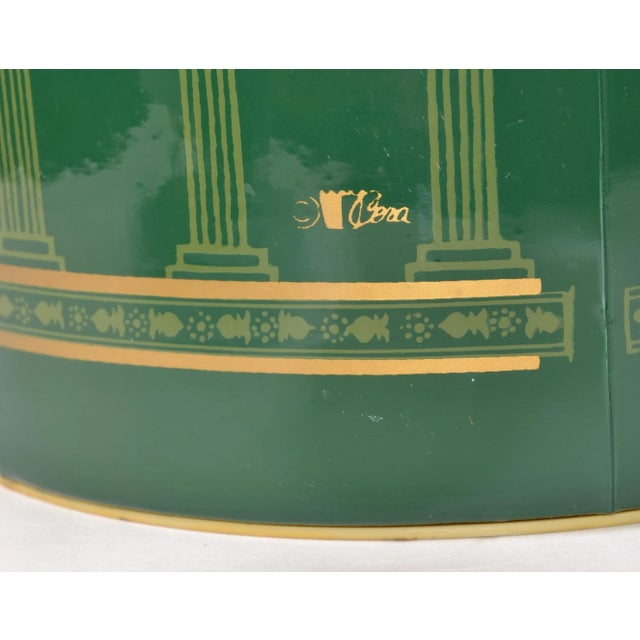 1960s Regency Green & Gold Vinyl Lucite Plastic Tall Wine Cooler Ice Bucket For Sale - Image 11 of 12