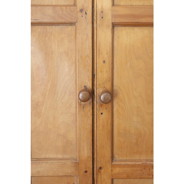 Antique English Honey Pine Linen Cabinet - Circa 1890 For Sale - Image 9 of 12