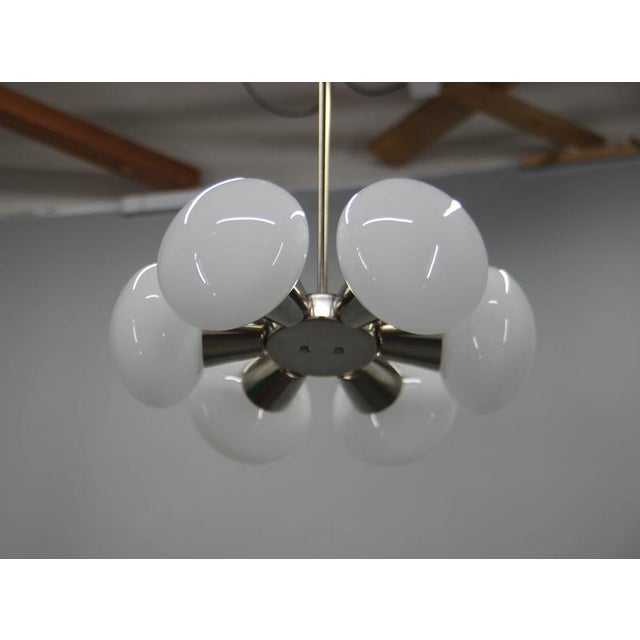 Mid-Century Sputnik Chandelier attributed to Kamenický Šenov, Former Czechoslovakia, 1960s For Sale - Image 6 of 13