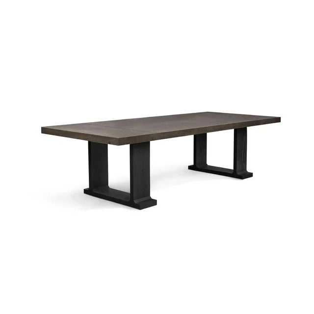 Elm fazelle table by lk edition dimensions: 280 x 120 x h 74 cm materials: bright varnished elm and, stained brushed oak....