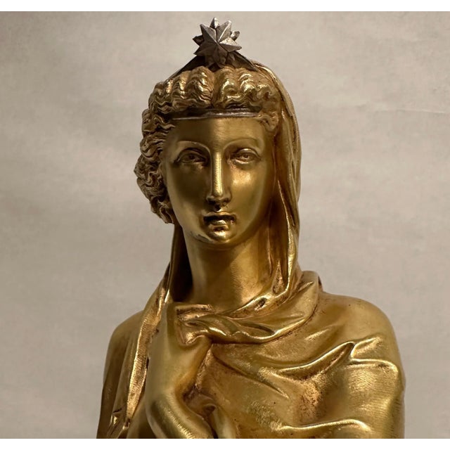 Mid 19th Century Pair of 19th Century Gilt and Silvered Bronze Sculptures of Women For Sale - Image 9 of 12