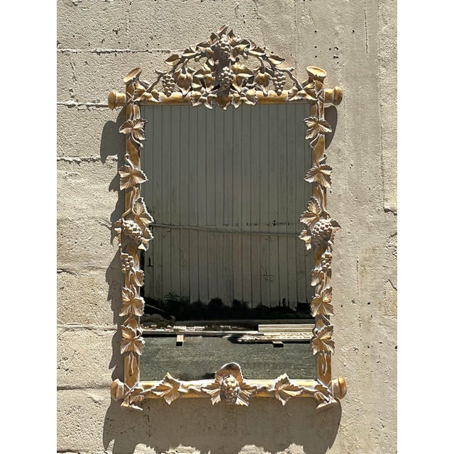 Late 20th Century Vintage Regency Gilt Grape Leaf Mirror For Sale - Image 5 of 10
