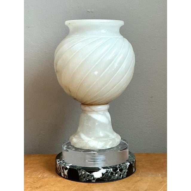 Stone Vintage Alabaster Scorpion Bowl Lamp For Sale - Image 7 of 12