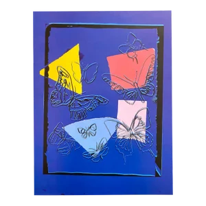 Andy Warhol Estate Vintage 1991 Pop Art Lithograph Print " Butterflies : Vanishing Animals " 1986