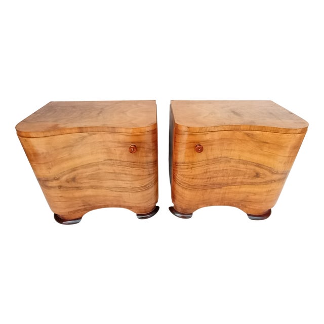 Bedside Tables by Jindrich Halabala for Up Závody, 1950s, Set of 2 For Sale