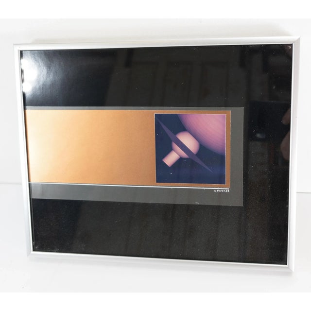 We are selling this interesting piece of Contemporary Modern art. This piece appears to be mixed media, perhaps with...