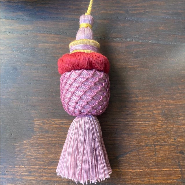 Contemporary Sol Red Violet Cotton Tassel by Miho For Sale - Image 3 of 5