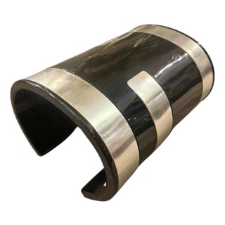 21st Century Black and Silver Bangle Bracelet the Fendista by Fendi Rome For Sale