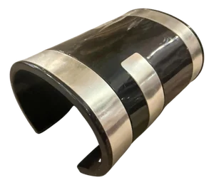 21st Century Black and Silver Bangle Bracelet the Fendista by Fendi Rome