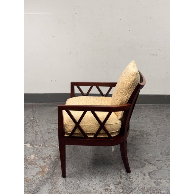 Barbara Barry for Baker Furniture Double X Arm Chair For Sale In San Francisco - Image 6 of 12