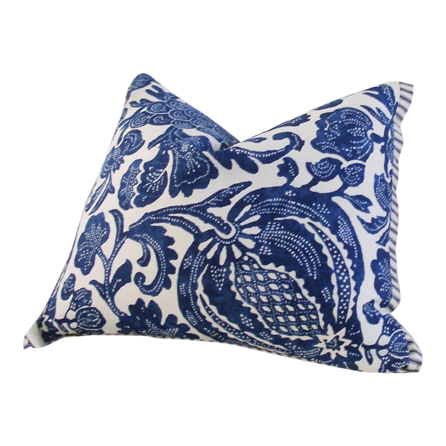 Batik Floral Blue Floral Batik Accent Lumbar Pillow Cover Chairish