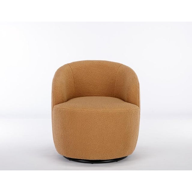 Cozy Swivel Barrel Chair, Modern Boucle Lounge Seating, Compact Accent Furniture For Sale - Image 17 of 17