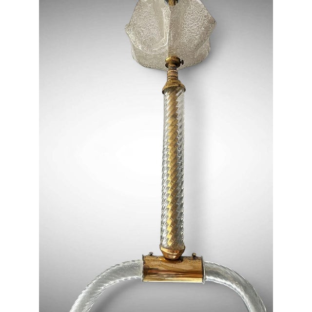 Glass Hanging Light in Murano Glass by Barovier and Toso For Sale - Image 7 of 8
