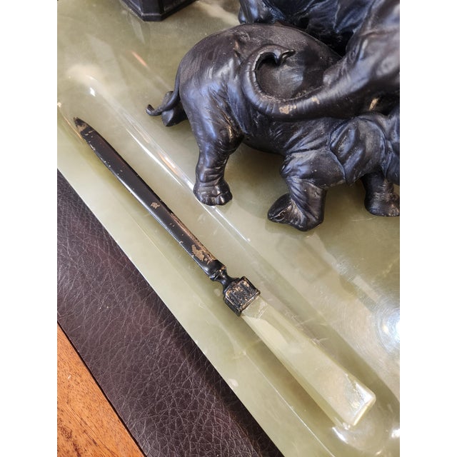 Elephant Ink Well Desk Set For Sale - Image 9 of 12