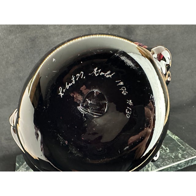 Signed Studio Art Glass Bowl, Robert Naess 1979 #130 For Sale In Los Angeles - Image 6 of 8