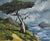 Clifford Holmes, Coastal Scene with Cypress, Circa 1950 For Sale