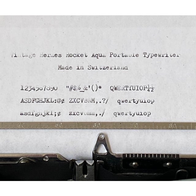 MidCentury Aqua Hermès Rocket Manual Typewriter with Case (Made in