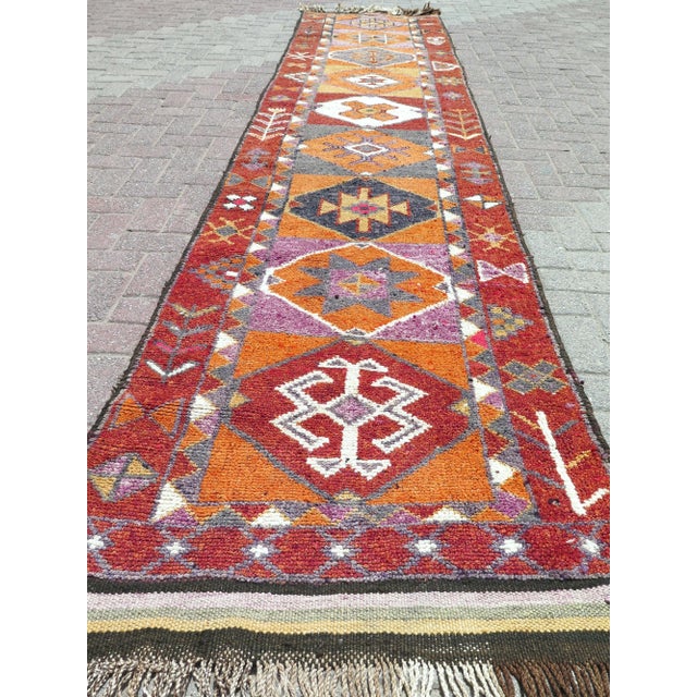 This beautiful runner carpet is from easthern of Turkey Kayseri. About 50 years old. It is handmade with pure wool. Made...
