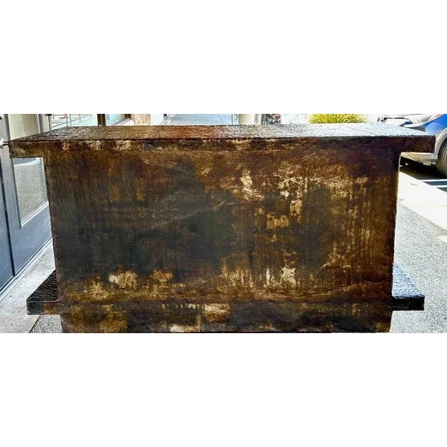 Late 20th Century Brutalist Hand Hammered Metal Clad Credenza For Sale - Image 12 of 13