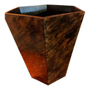 Larger Version. Of Our Hexagonal Hand Painted Fsux Tortoiseshell Bespokewastebasket