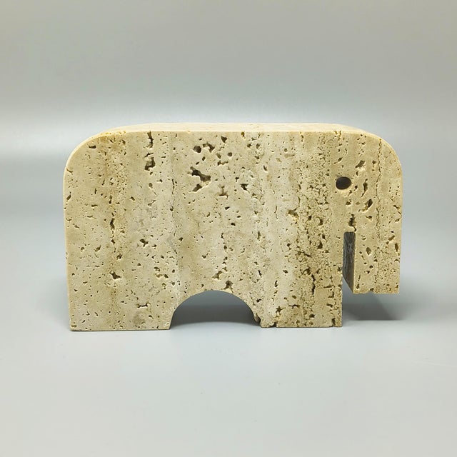 Stone Travertine Elephant Sculpture by Enzo Mari for F.lli Mannelli, 1970s For Sale - Image 7 of 7