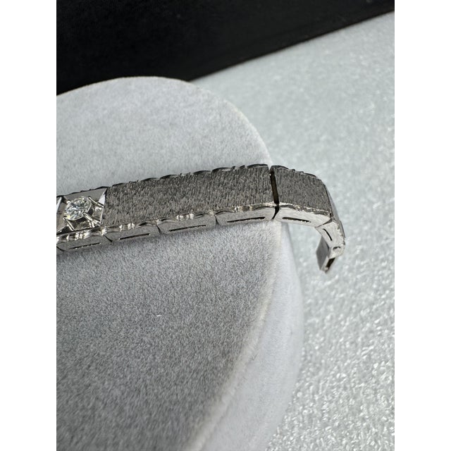 2.30 CTW Vintage Style Diamond 18k White Gold Bracelet For Sale In Washington DC - Image 6 of 7
