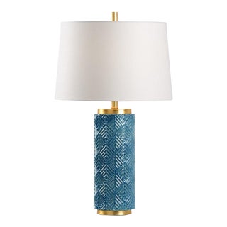Wildwood Mountain Pine Table Lamp - Denim For Sale