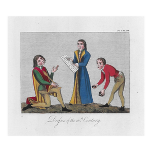 1842 Dress of the 16th Century Hand Colored Engraving