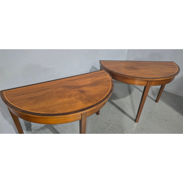Fine Regency Mahogany Console Tables, 1920, Set of 2 For Sale - Image 12 of 15