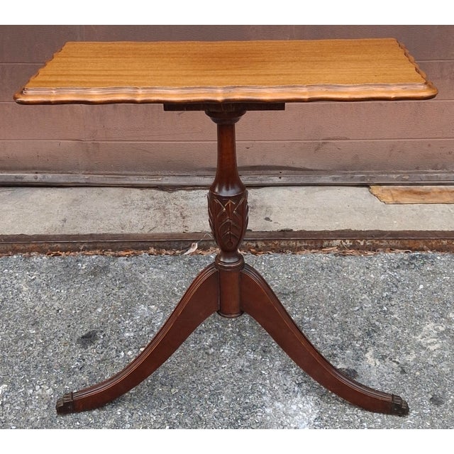 Wood 19th Century English Regency Mahogany Pedestal Supper or Occasional Table For Sale - Image 7 of 10