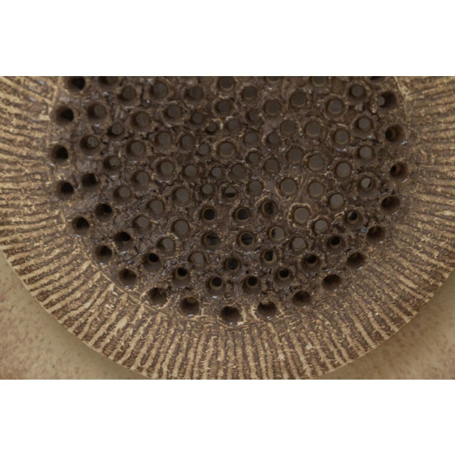Brown Mid-Century Ceramic Sun Wall Light from Løvemose, Denmark, 1970s For Sale - Image 8 of 18