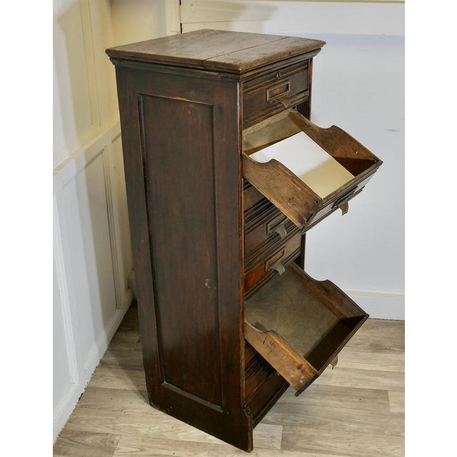 1900 - 1909 Tall Edwardian 8 Drop Drawer in Oak, 1900s For Sale - Image 5 of 8