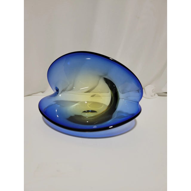 Vintage Archimede Seguso Attributed Art Glass Clamshell For Sale - Image 12 of 12