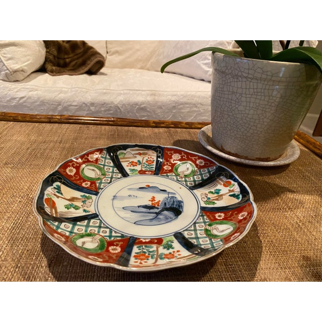 Japanese Early 20th Century Vintage Japanese Scalloped Plate For Sale - Image 3 of 11