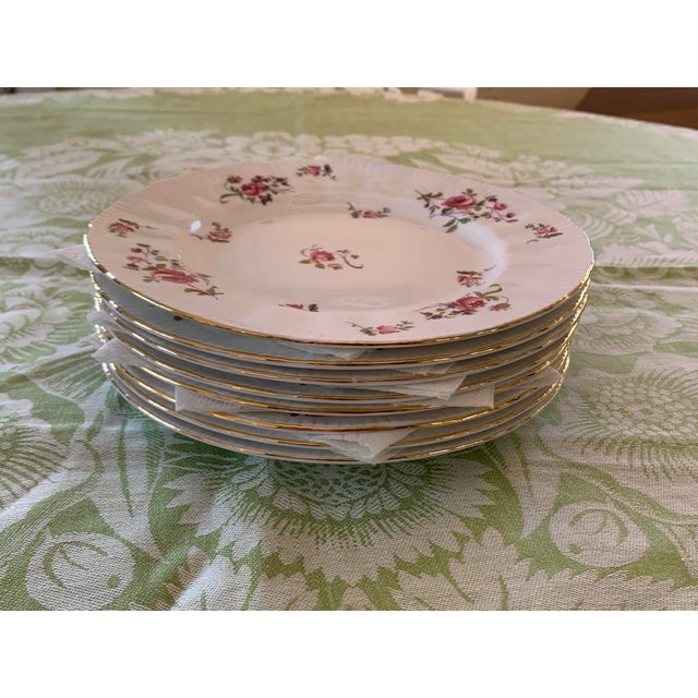 Vintage English Bone China Salad or Dessert Plates Set of 8 For Sale - Image 10 of 11