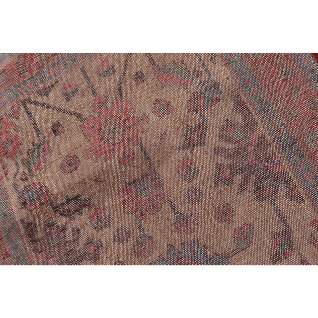 Antique Persian Hamadan Long Runner With Geometric Motifs in Light Camel Field For Sale - Image 13 of 13