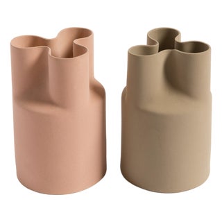 Vintage Trifoglio Vases by Enzo Mari for Danese Milano, 1977, Set of 2 For Sale