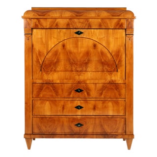 Biedermeier Secretaire Desk in Cherrywood, 1840 For Sale
