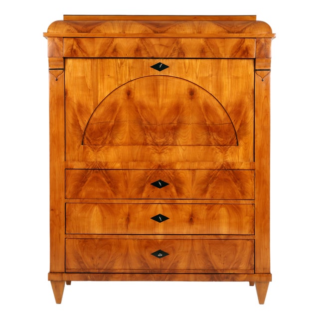 Biedermeier Secretaire Desk in Cherrywood, 1840 For Sale