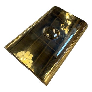 Vintage Italian Brass Hinged Box With Curved Cover, 1970s For Sale