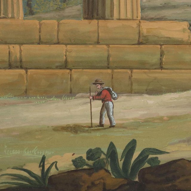 Italian Landscape, Gouache on Paper For Sale - Image 4 of 10