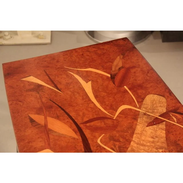 Italian Coffee Table with Wooden Inlays by Luigi Scremin, 1950 For Sale - Image 10 of 18