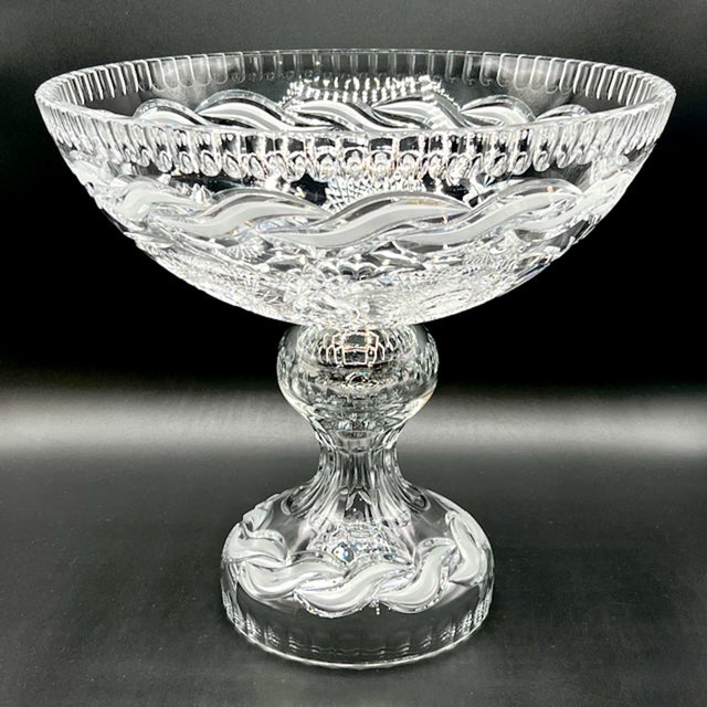 Vintage Crystal Centrepiece Pedestal Bowl on Baluster Stem, 1960s For Sale - Image 14 of 18
